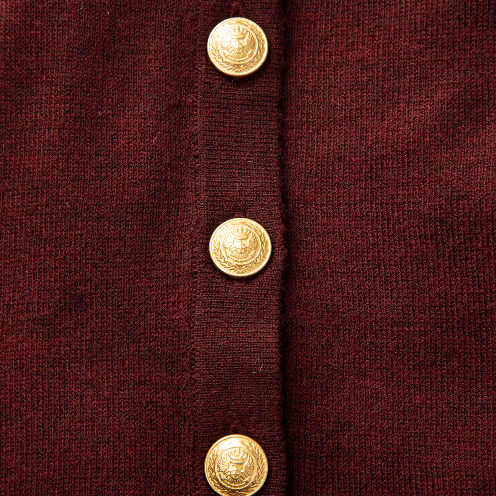 L'Agence Burgundy Knit Buttoned Top