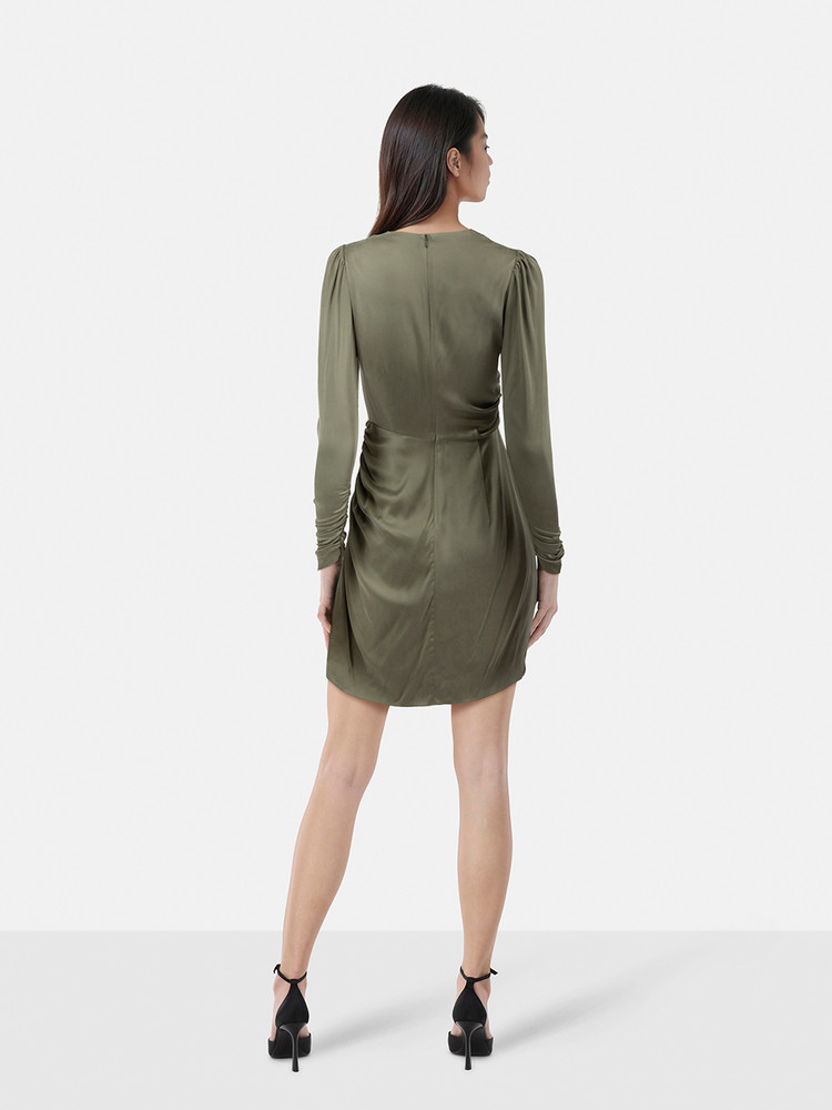 Zimmermann Green Silk Ruched Mini Dress