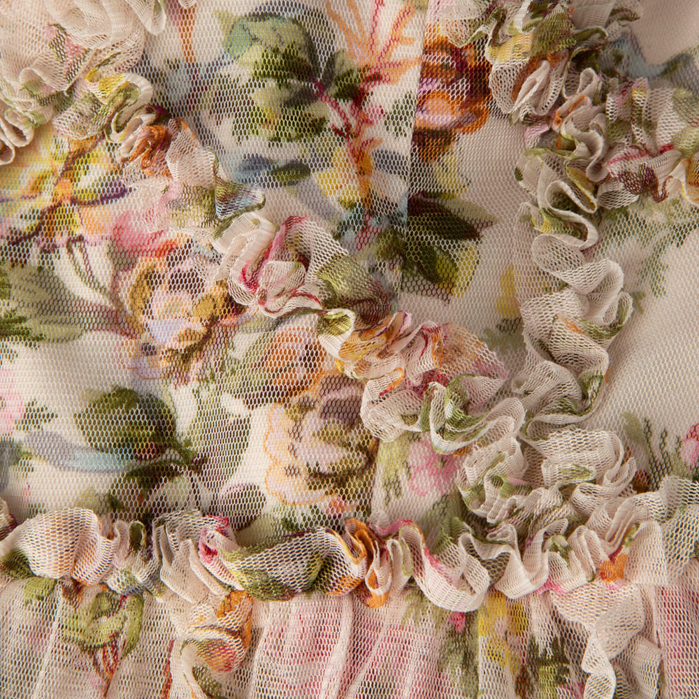 Needle & Thread Pink Garland Floral Ruffle Dress