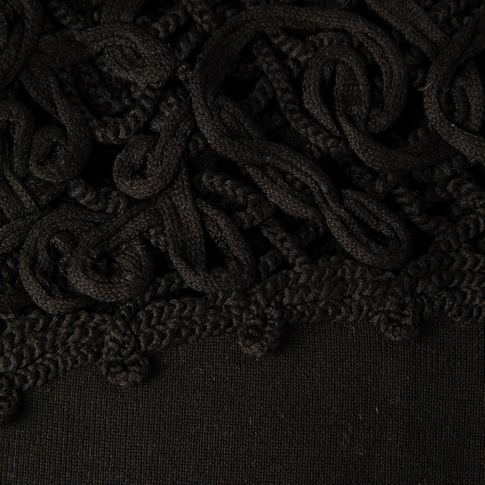 Valentino Garavani Black Lace Panel Short Sleeve Top
