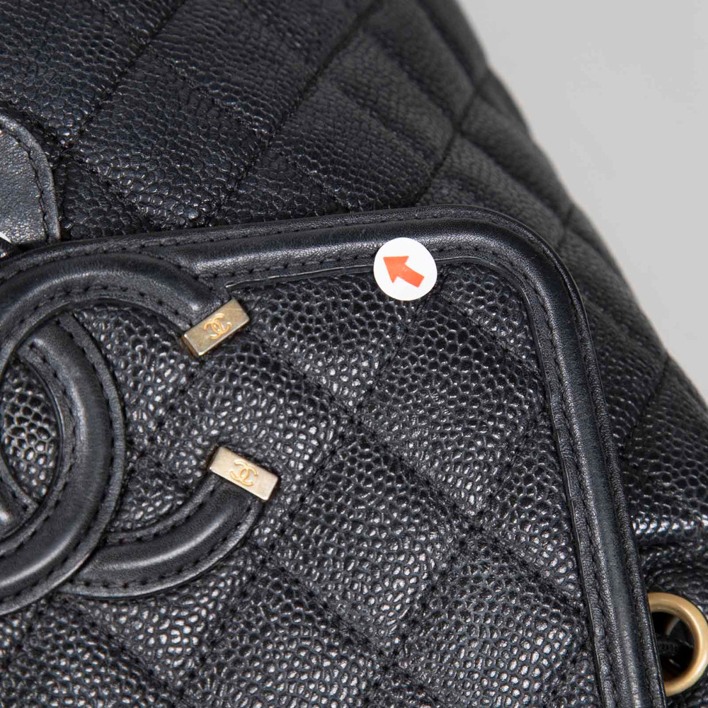 Chanel 2018 Black Caviar Leather Filigree Backpack
