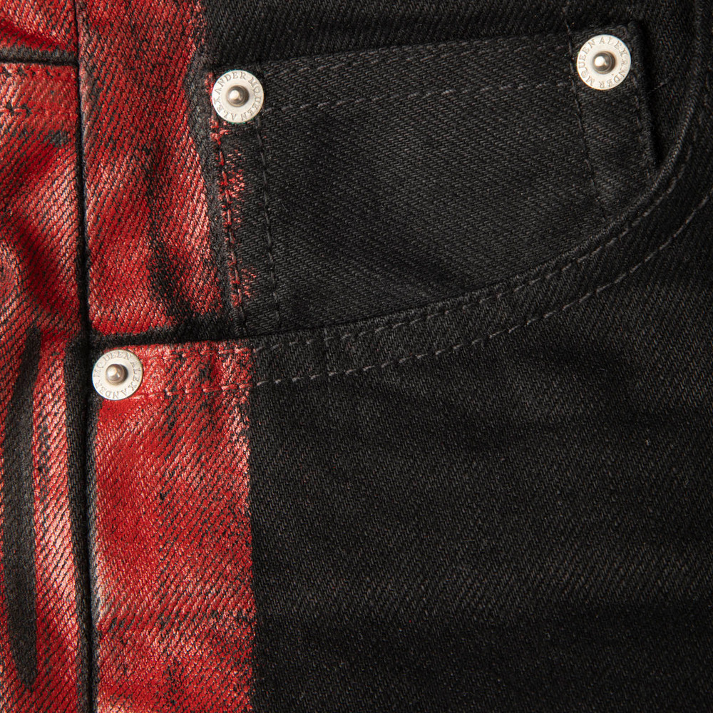 Alexander McQueen Black & Red Stripe Skinny Jeans