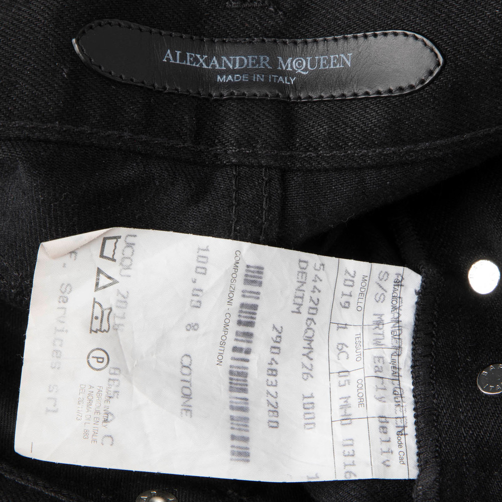 Alexander McQueen Black & Red Stripe Skinny Jeans