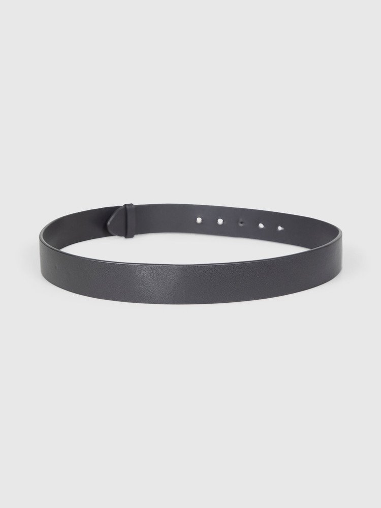 Maison Margiela Black Leather Logo Detail Belt