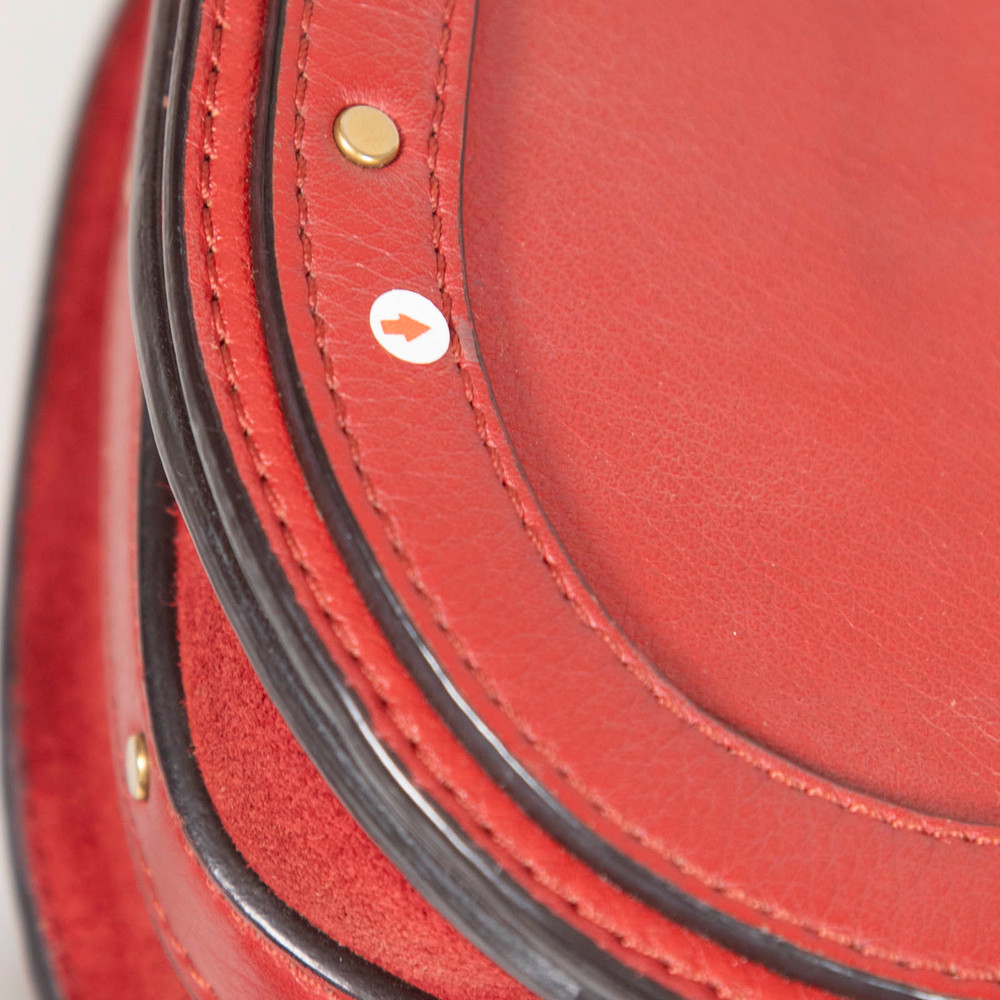 Chloé Red Leather Bracelet Nile Top Handle Bag