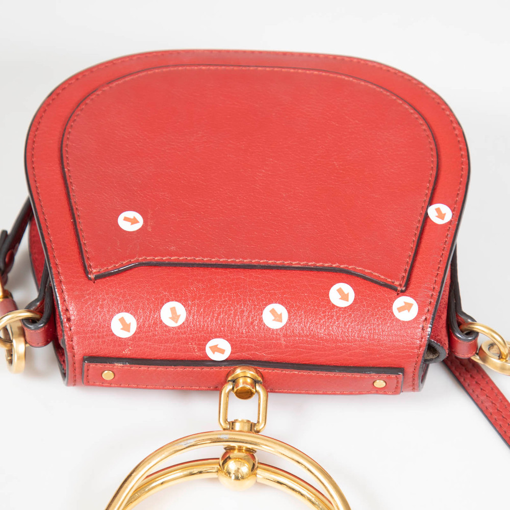 Chloé Red Leather Bracelet Nile Top Handle Bag