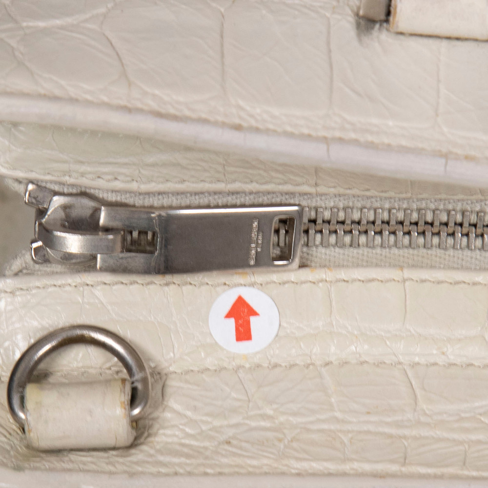 Saint Laurent Ecru Leather Embossed Baby Cabas