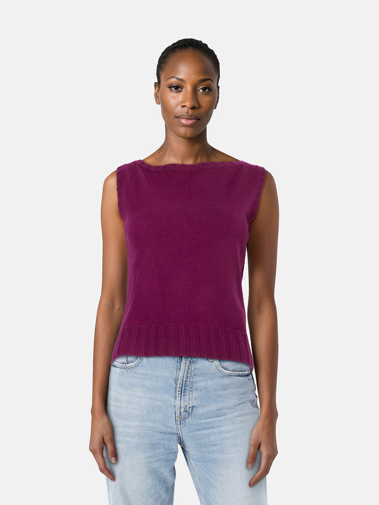 Lanvin Purple Cashmere Knit Vest