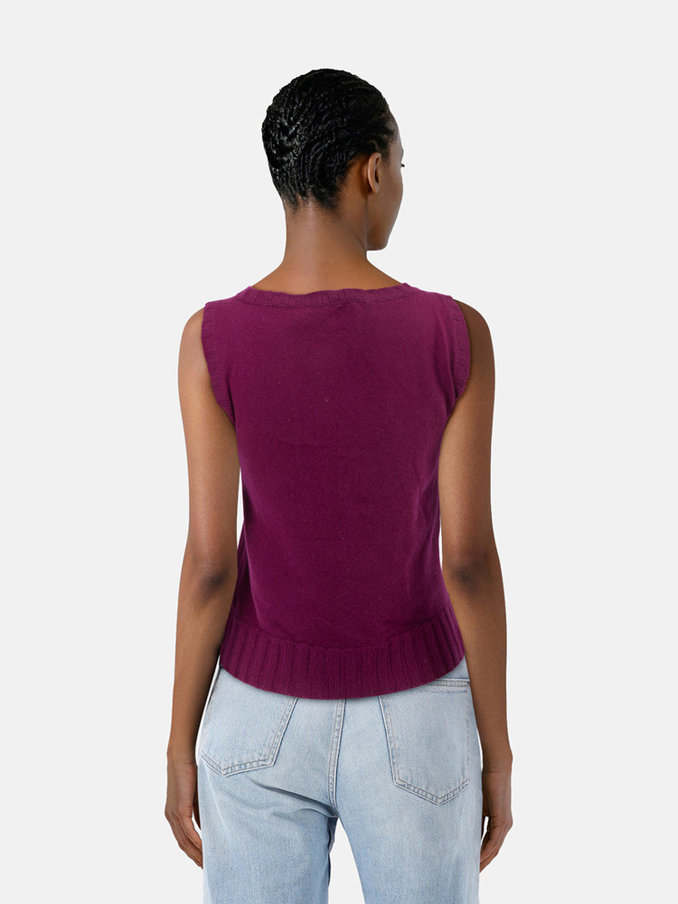 Lanvin Purple Cashmere Knit Vest