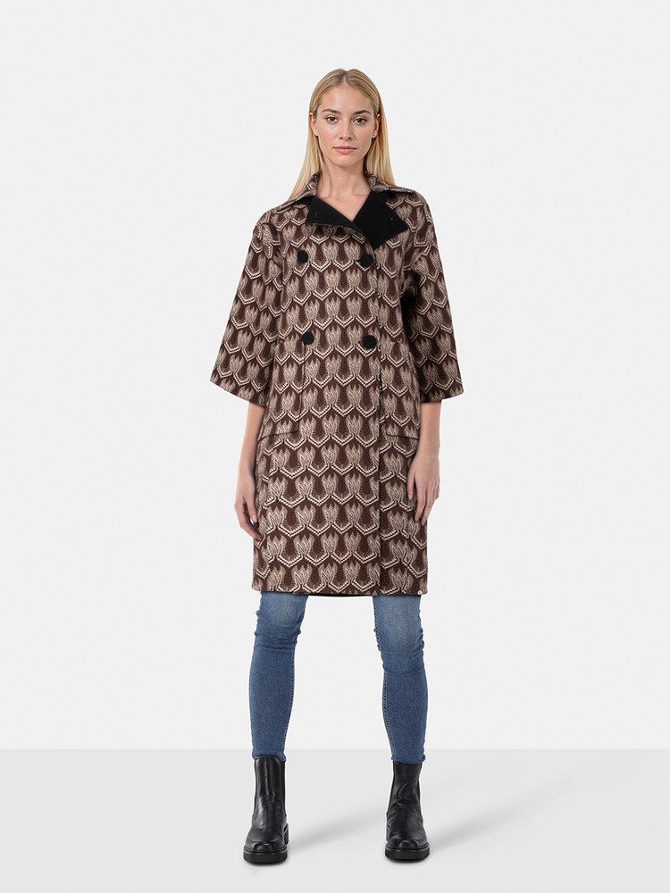 Missoni Brown Knit & Black Reversible Coat