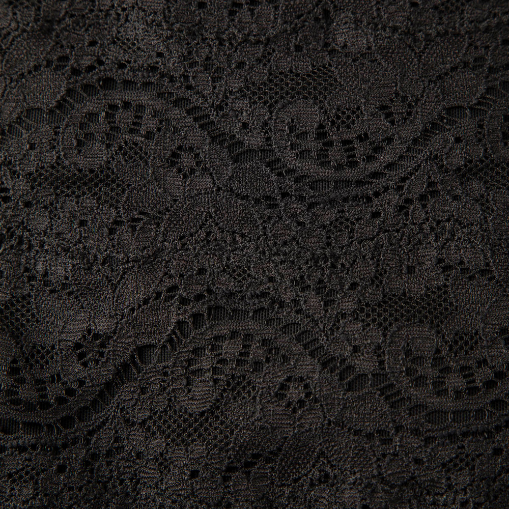 L'Wren Scott Black Lace Leg Slit Midi Dress