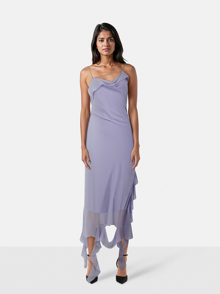 Acne Studios Lilac Frill Trim Sleeveless Dress