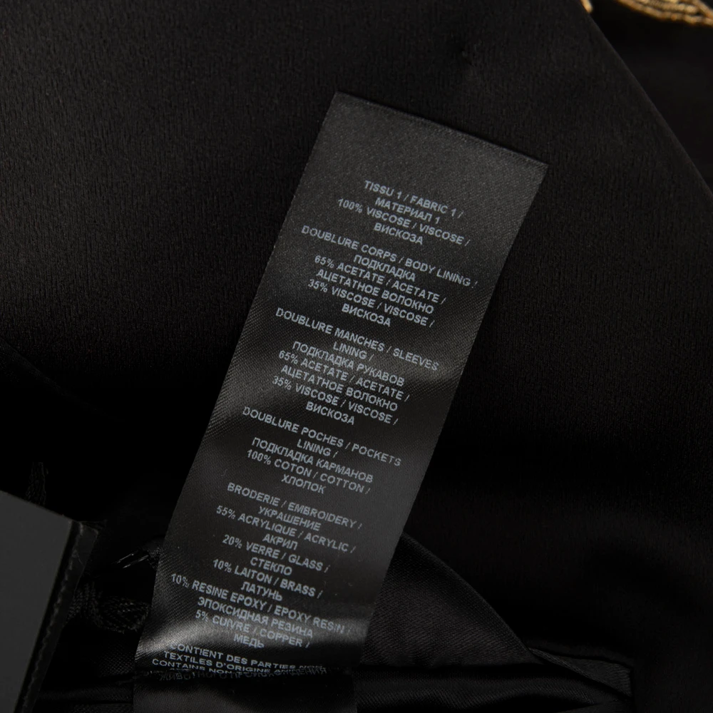 Balmain Black & Gold Sequin Double Breast Blazer