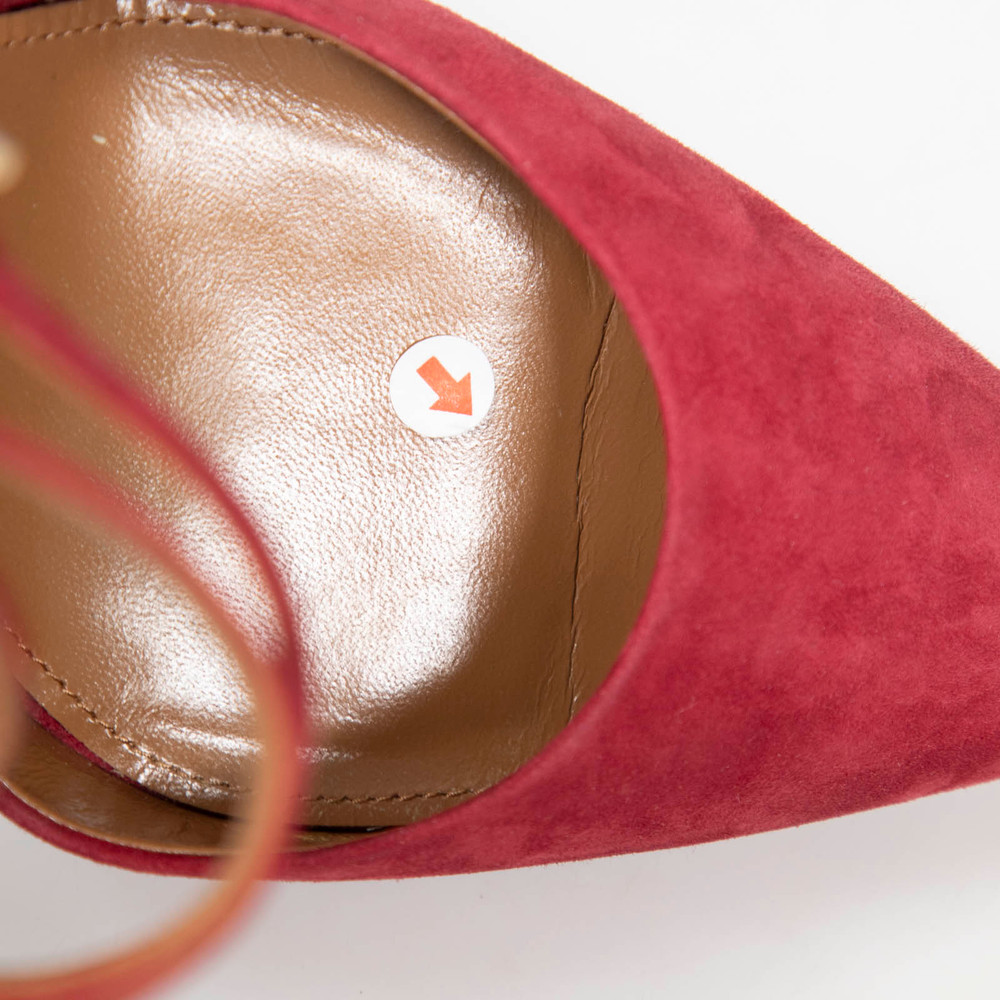 Aquazzura Burgundy Suede Ginger 105 Heels