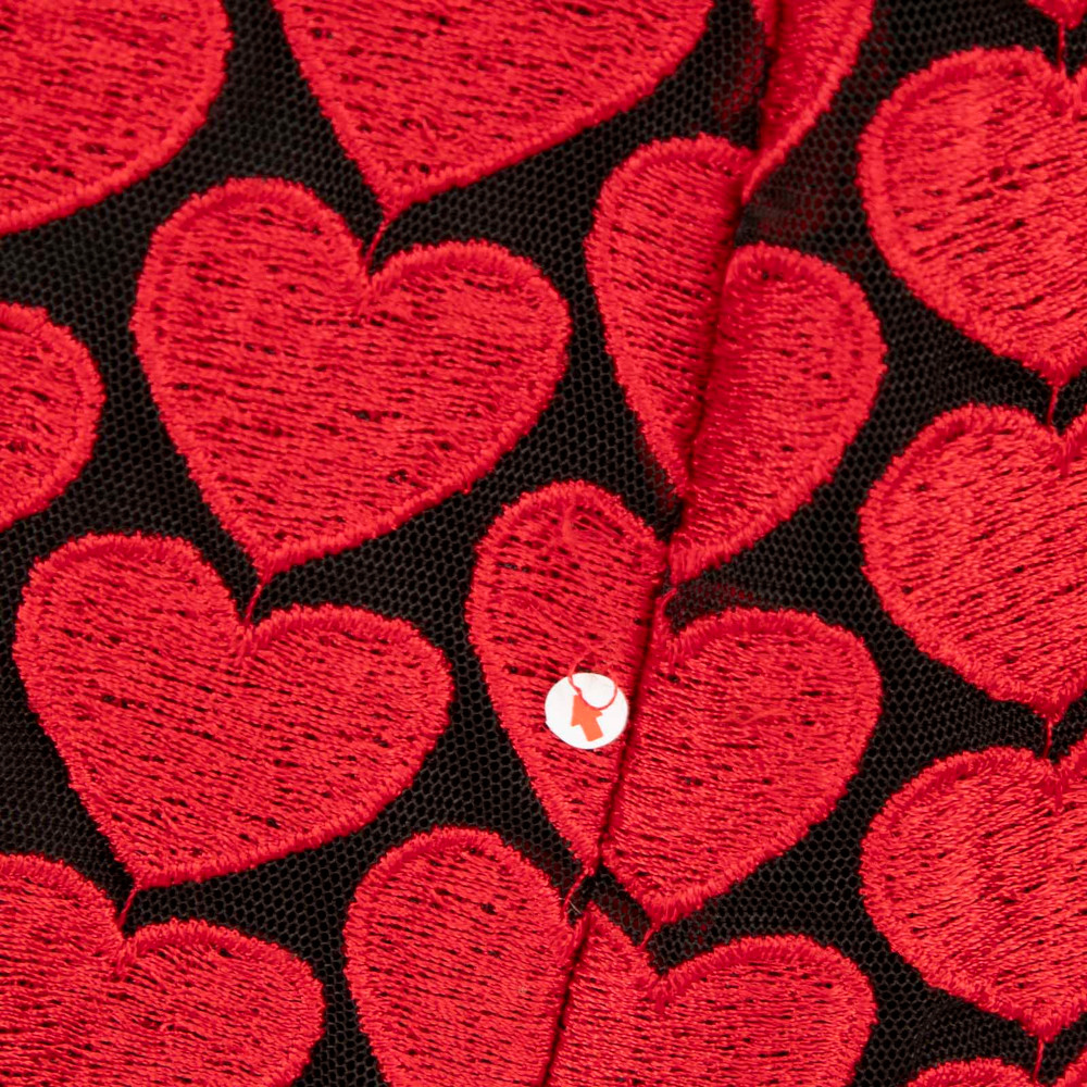Alice + Olivia Heart Embroidered Sleeveless Dress