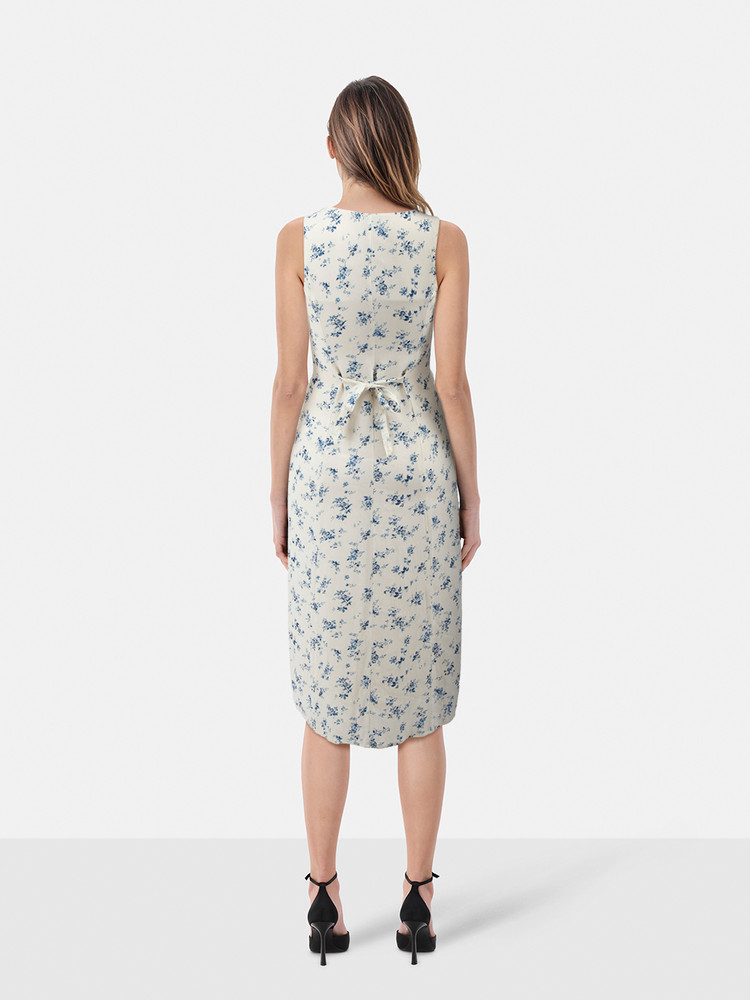 Reformation Floral Waist Tie Midi Dress