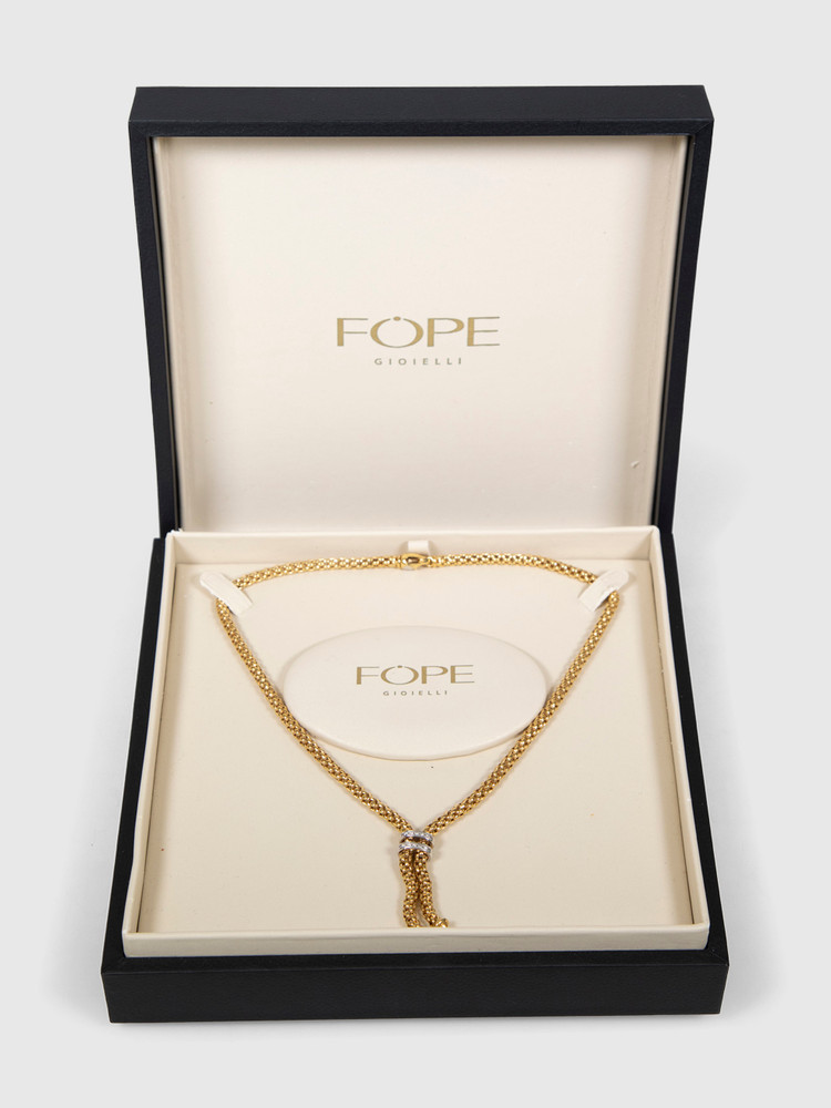 Fope 18ct Yellow & White Gold Maori 0.09ct Necklace