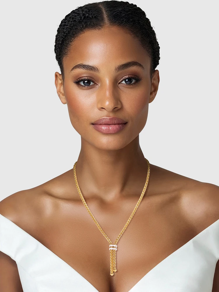 Fope 18ct Yellow & White Gold Maori 0.09ct Necklace