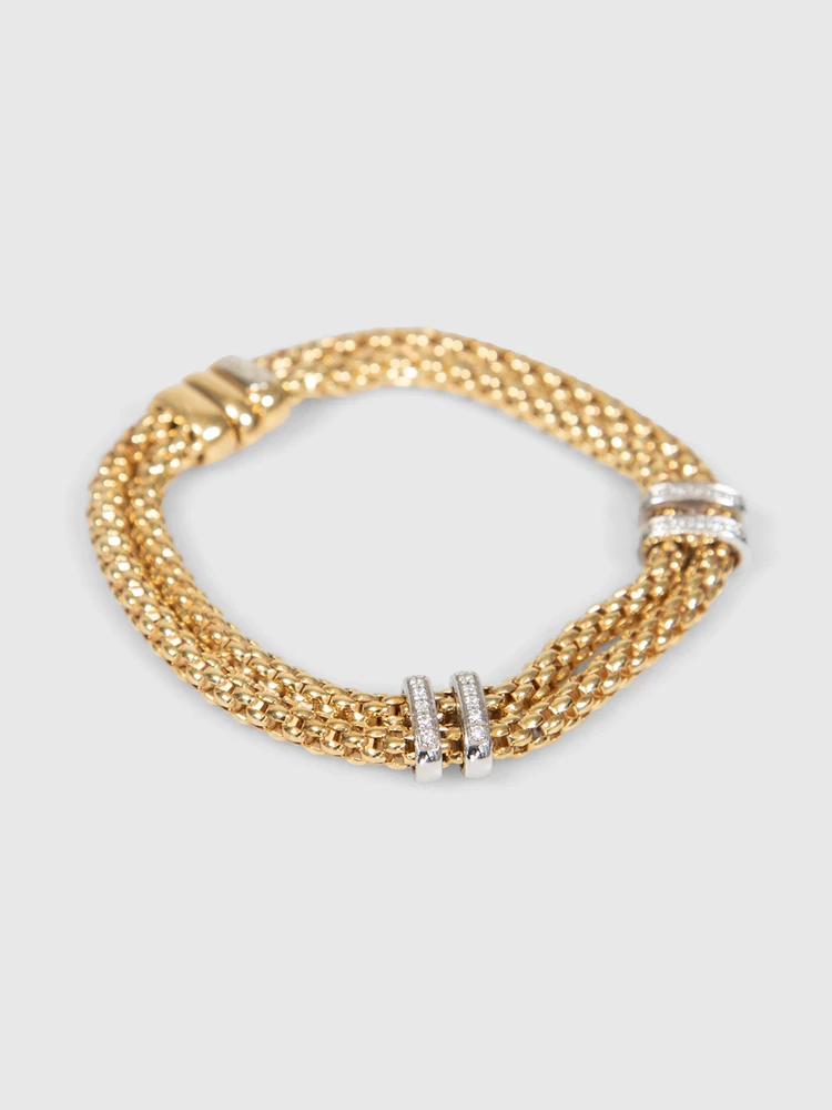 Fope 18ct Yellow & White Gold Maori 0.18ct Bracelet