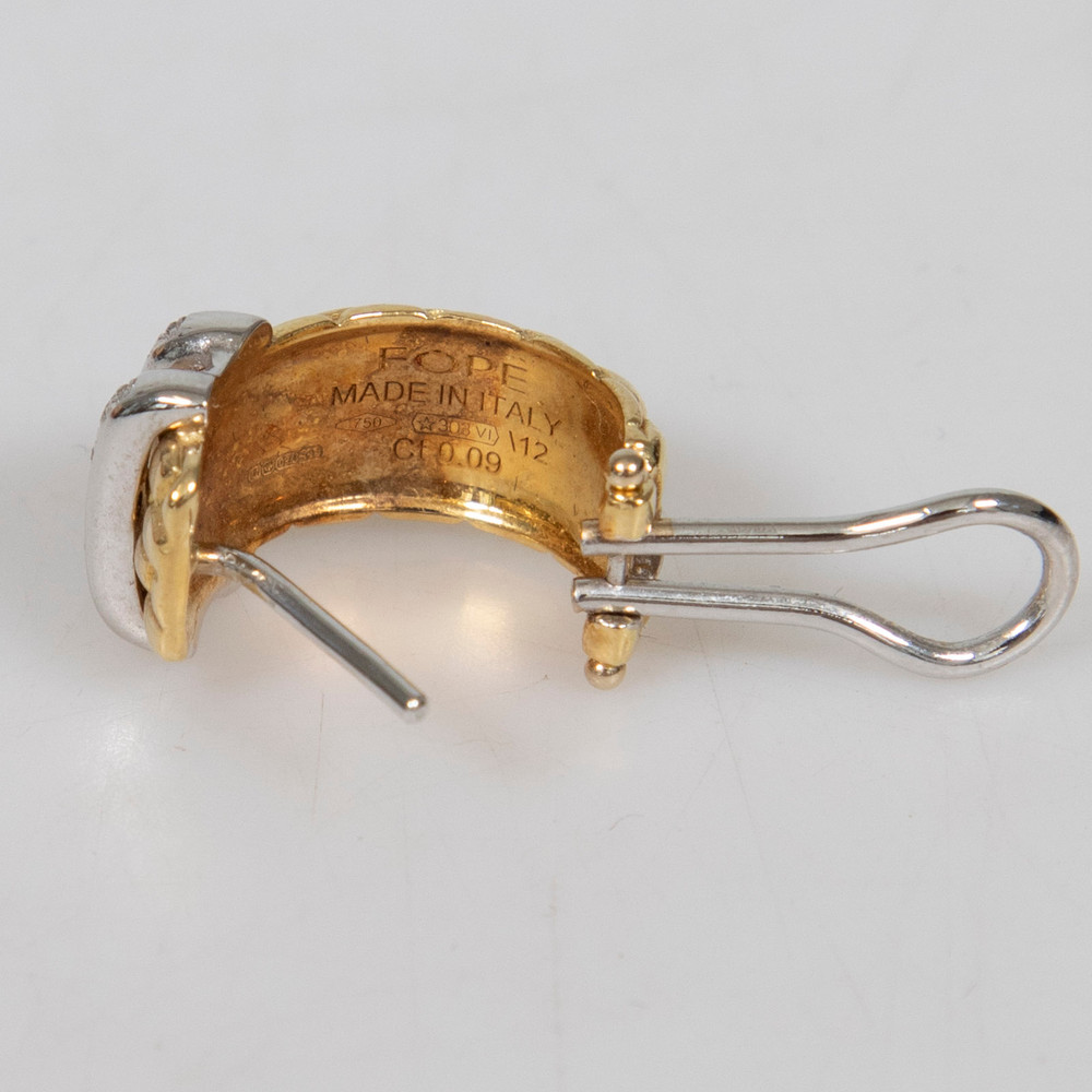 Fope Solo 18ct Yellow & White Gold 0.09ct Earrings