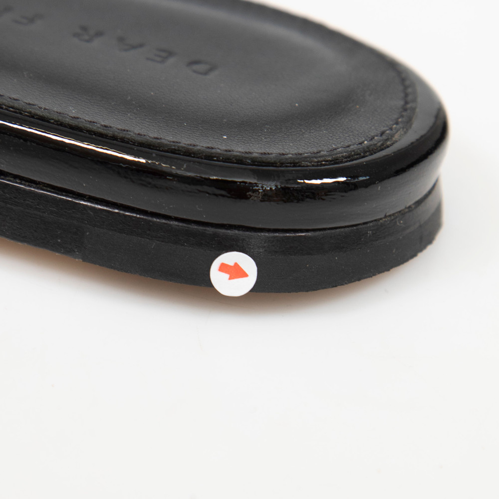 Dear Frances Black Patent Leather Slingbacks