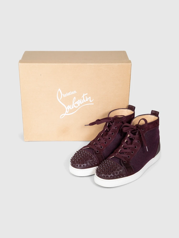 Christian Louboutin Purple Lou Spikes Orlato Trainers
