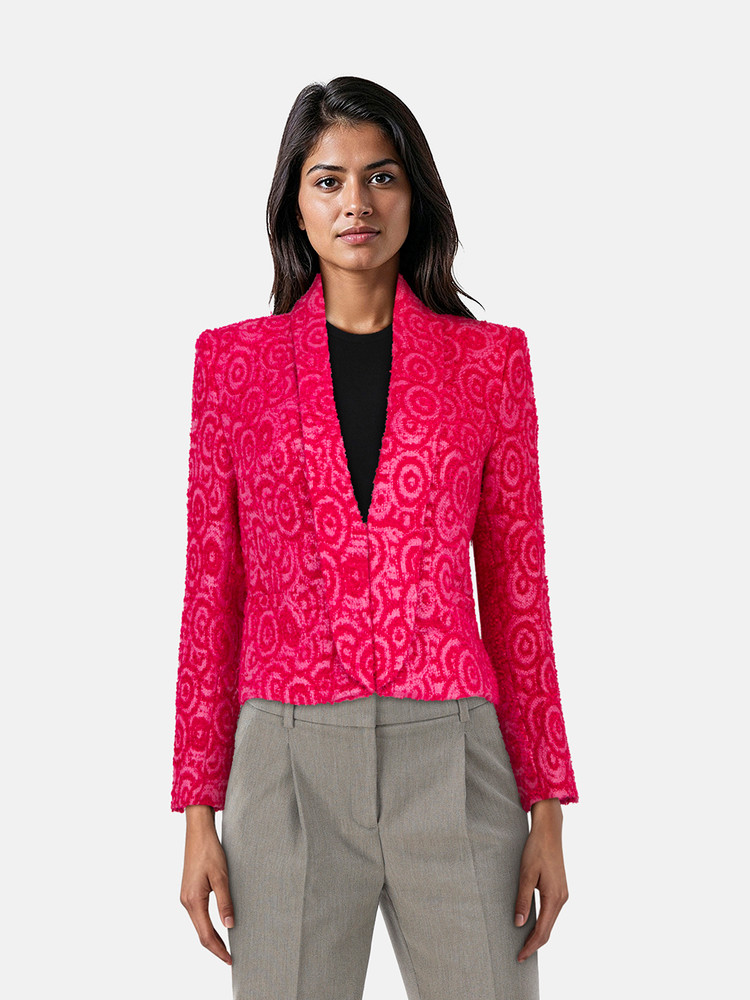 Alice + Olivia Pink Swirl Pattern Jacket