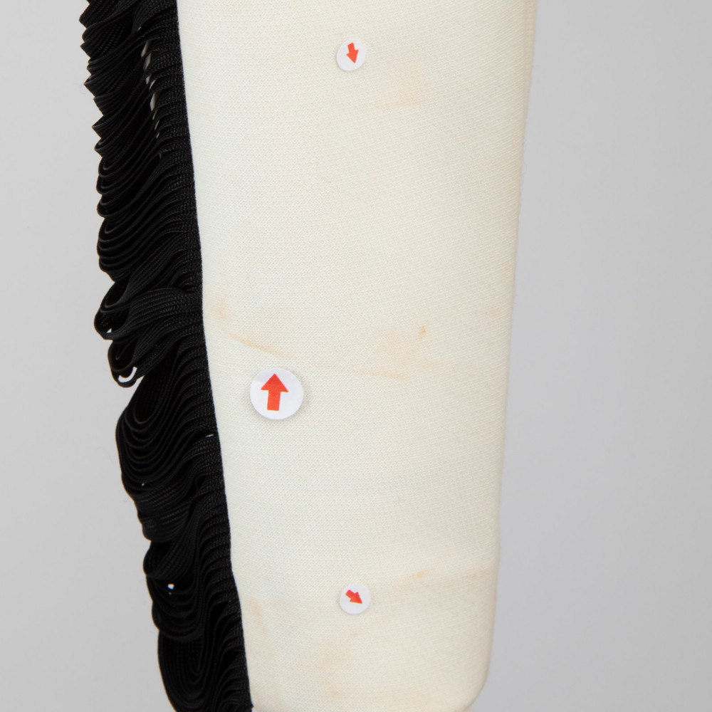 Sandro White Top With Sheer Black Panel Sleeves