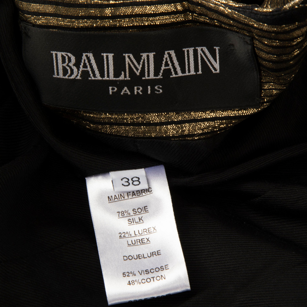 Balmain Gold Striped Silk Vest
