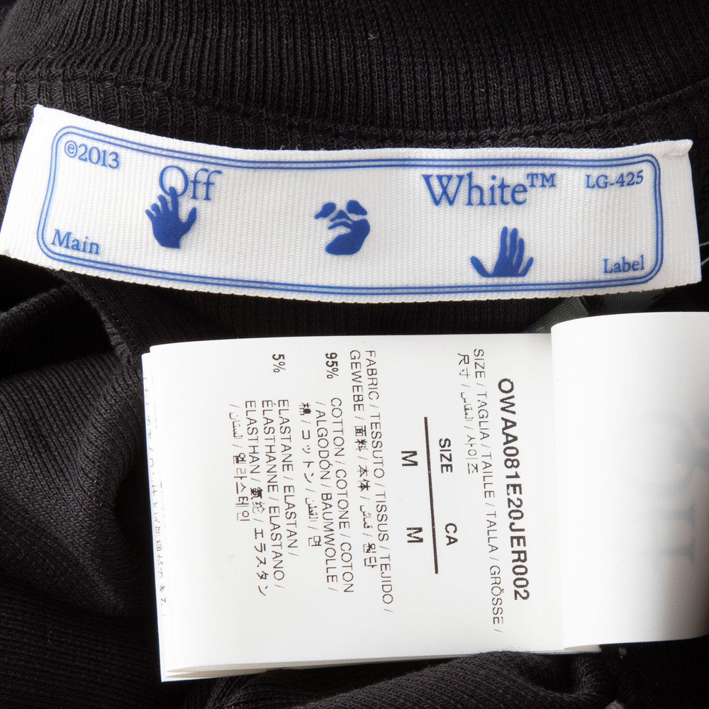 Off-White Black Logo Print Cropped T-Shirt