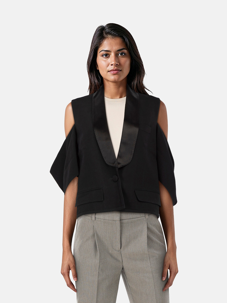 Givenchy Black Off Shoulder Blazer