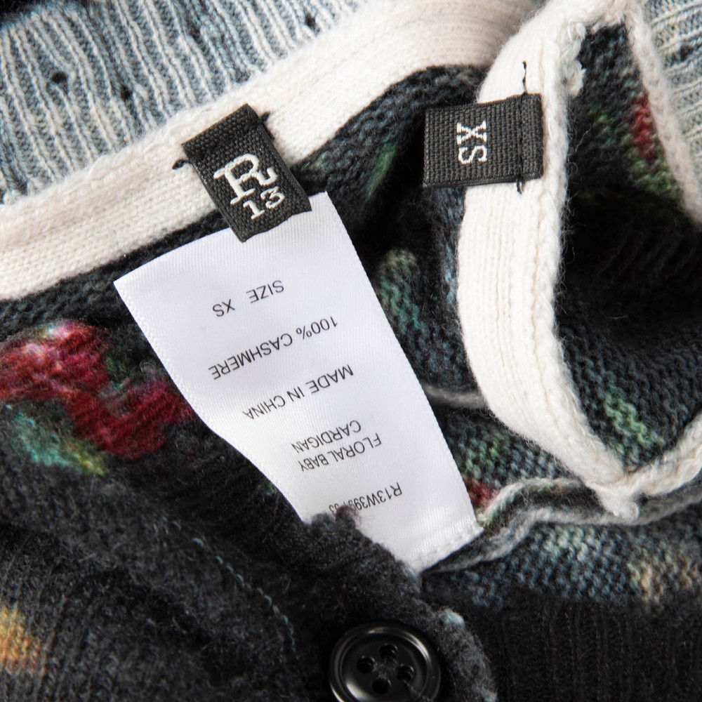 R13 Floral Cashmere Baby Cardigan