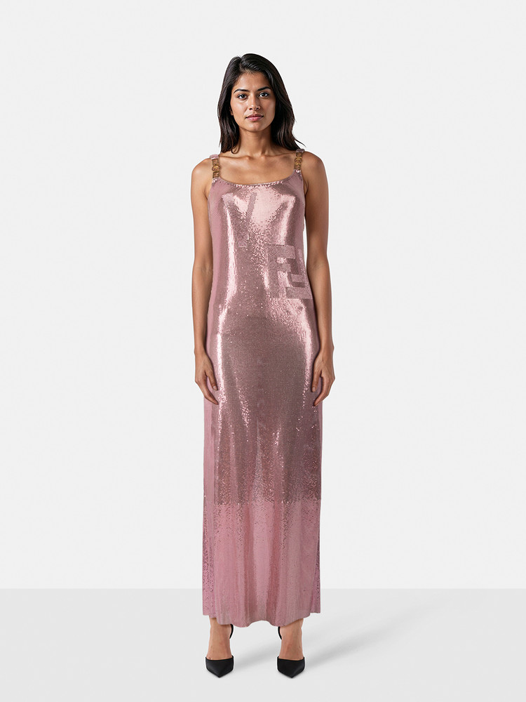 Versace S/S22 Fendace Pink Chainmail Dress