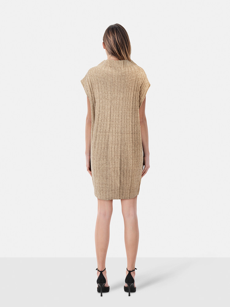 Prada Beige Cashmere Knit Sleeveless Dress