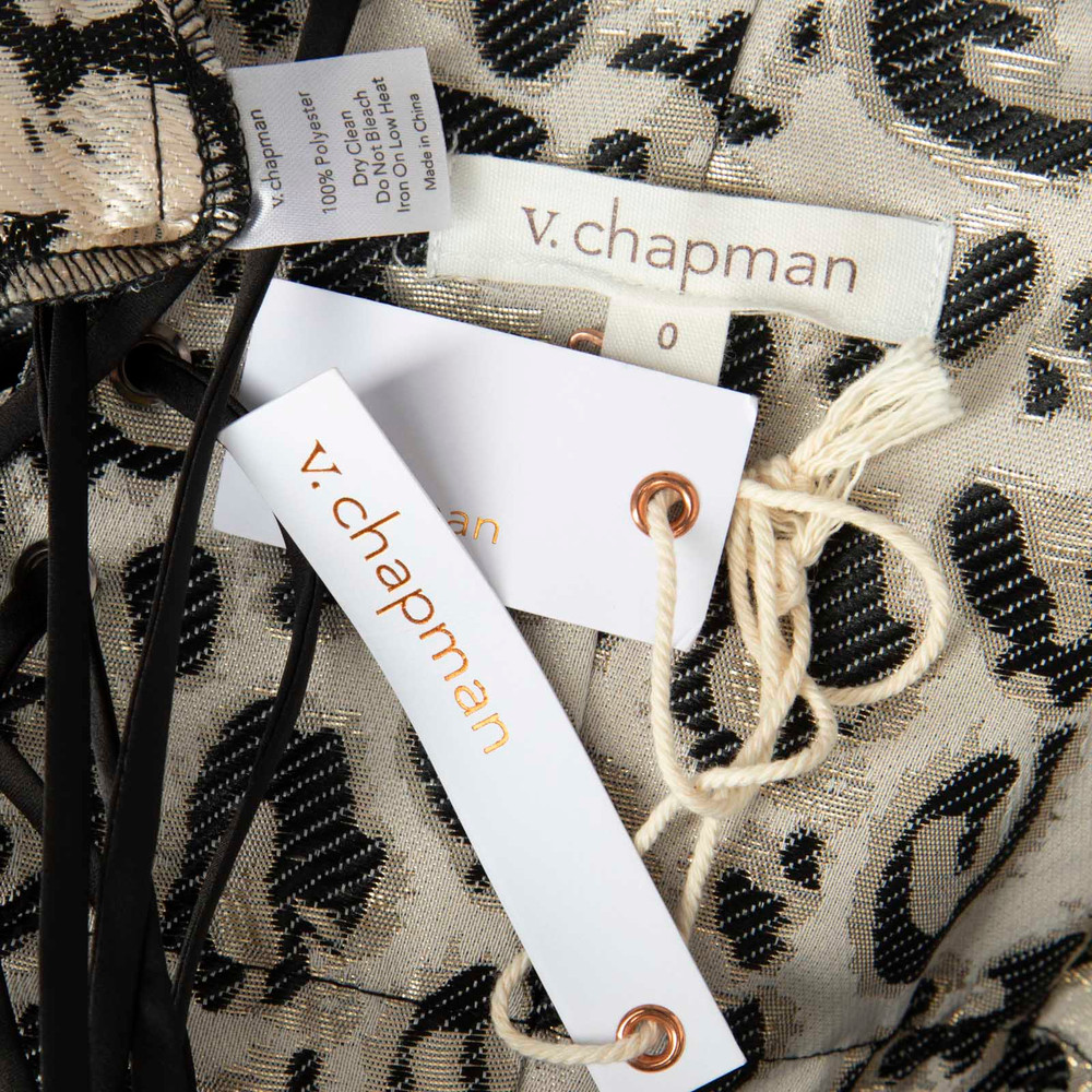 V. Chapman Leopard Jacquard Corset Midi Dress