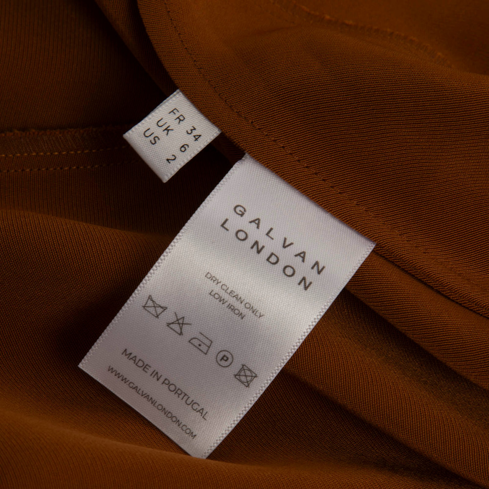 Galvan London Orange Satin Portico Gown