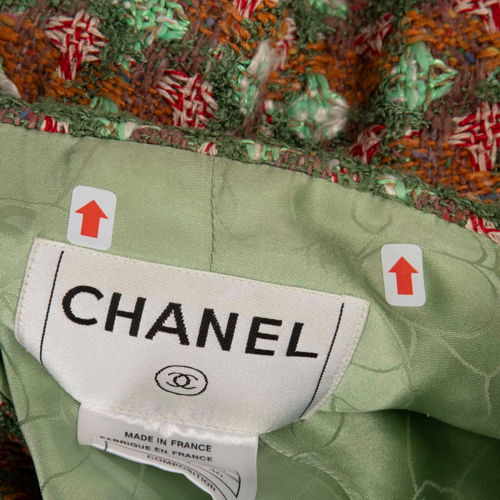 Chanel Green & Red Tweed Jacket