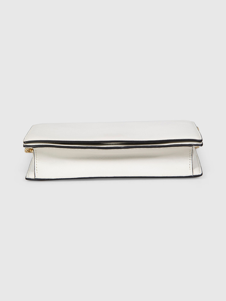 Diane Von Furstenberg White Leather Gold Chain Bag