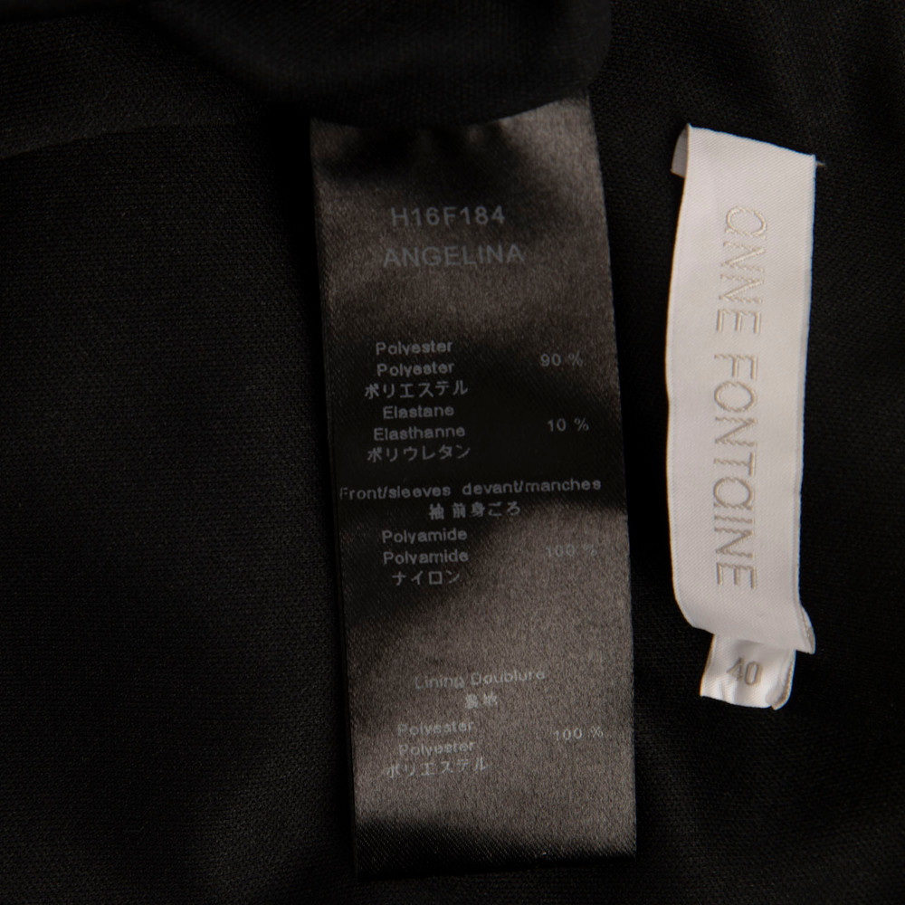 Anne Fontaine Black Velvet Mesh Detail Maxi Dress