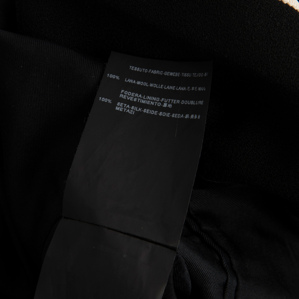 Saint Laurent Black Wool Blazer With Contrast Trim