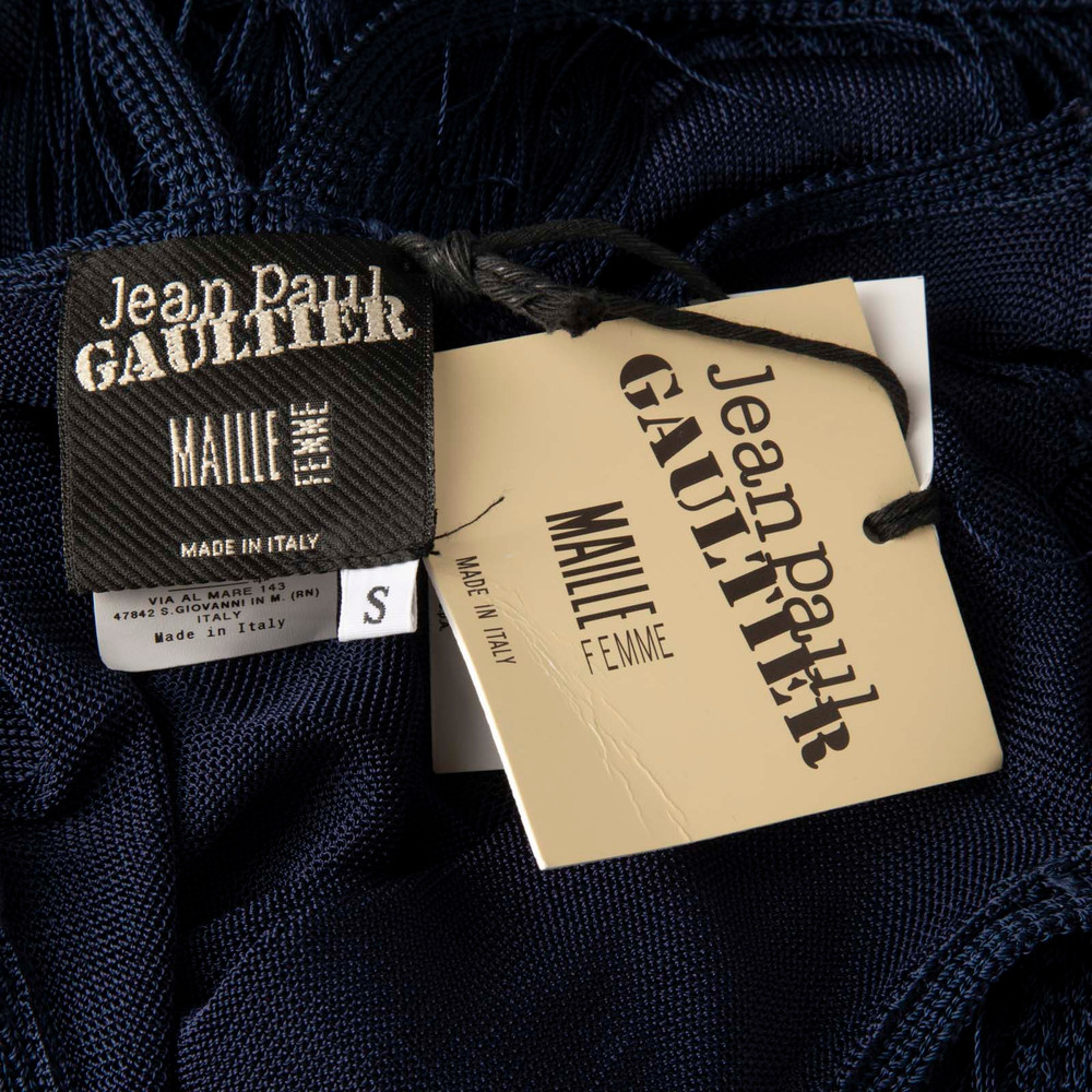 Jean Paul Gaultier Navy Fringed Midi Dress