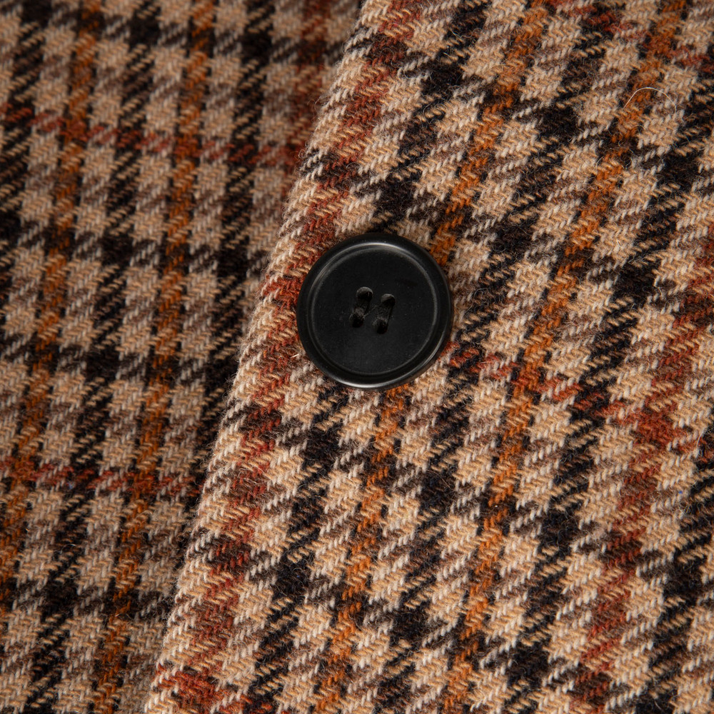 The Kooples Brown Wool Single Breasted Tartan Coat