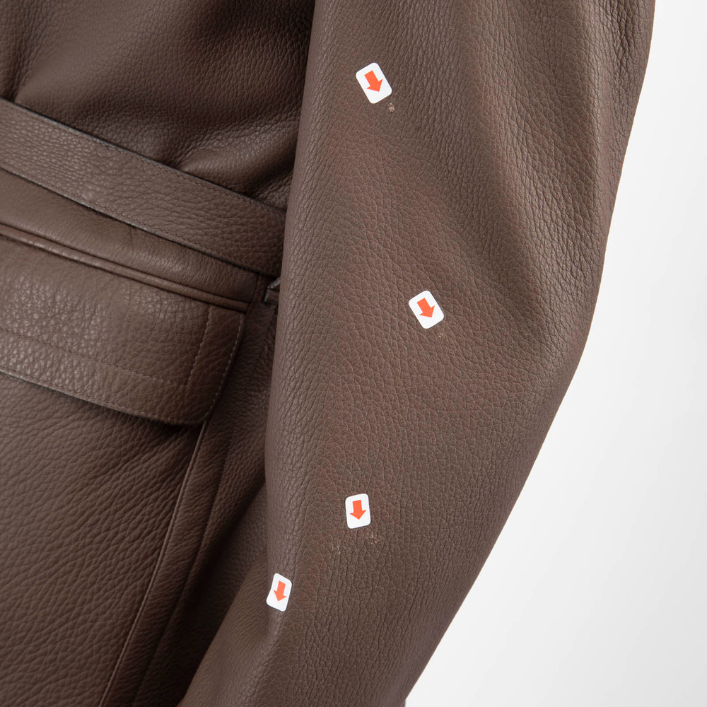 Loro Piana Brown Deer Leather Belted Blazer