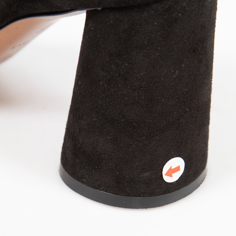 Céline Black Suede High Neck Pumps