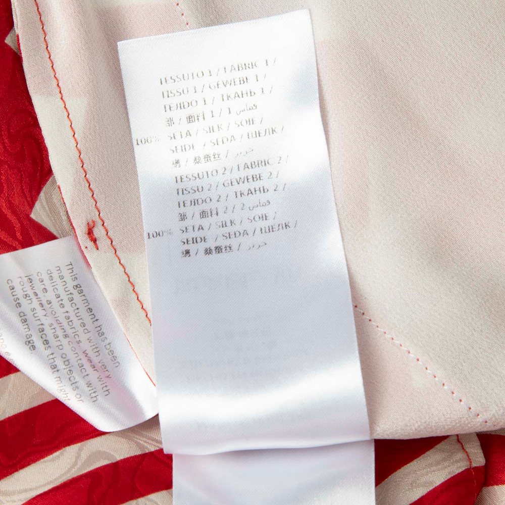 Stella McCartney Red & White Silk Asymmetric Skirt