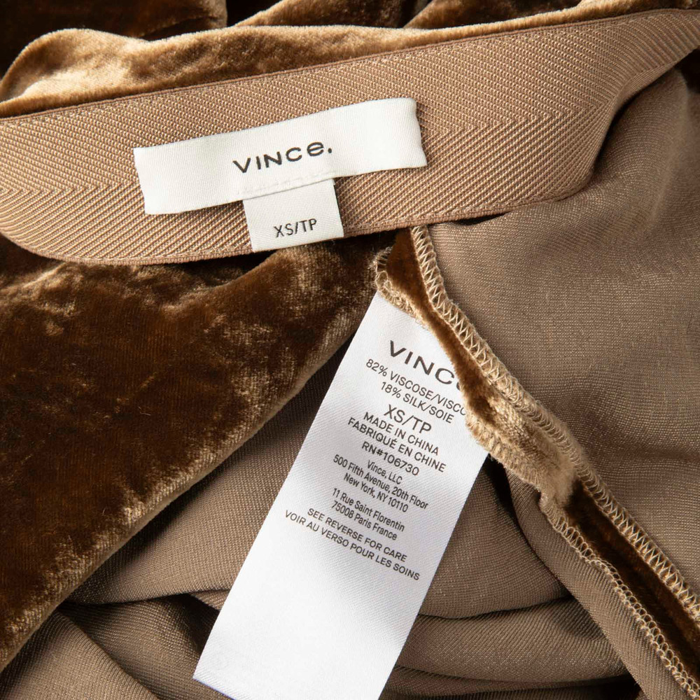 Vince Brown Velvet Knee-Length Skirt