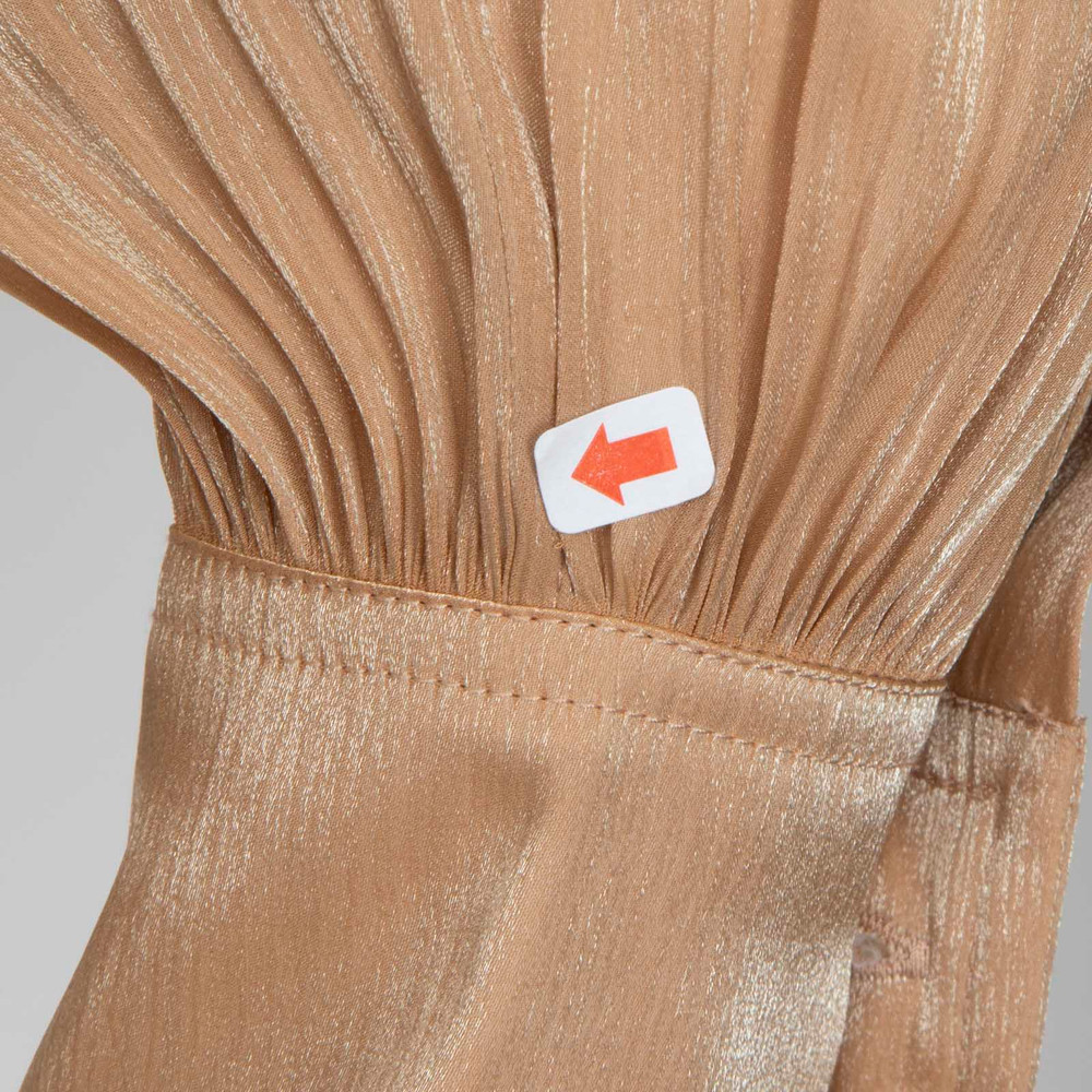 Victoria Beckham Beige Satin Long Sleeve Blouse