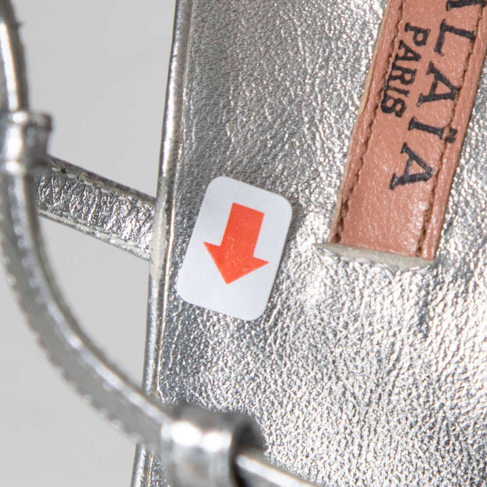 Alaïa Silver Leather Floral Wedge Sandals