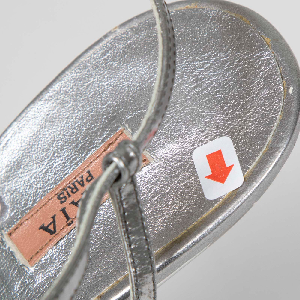 Alaïa Silver Leather Floral Wedge Sandals