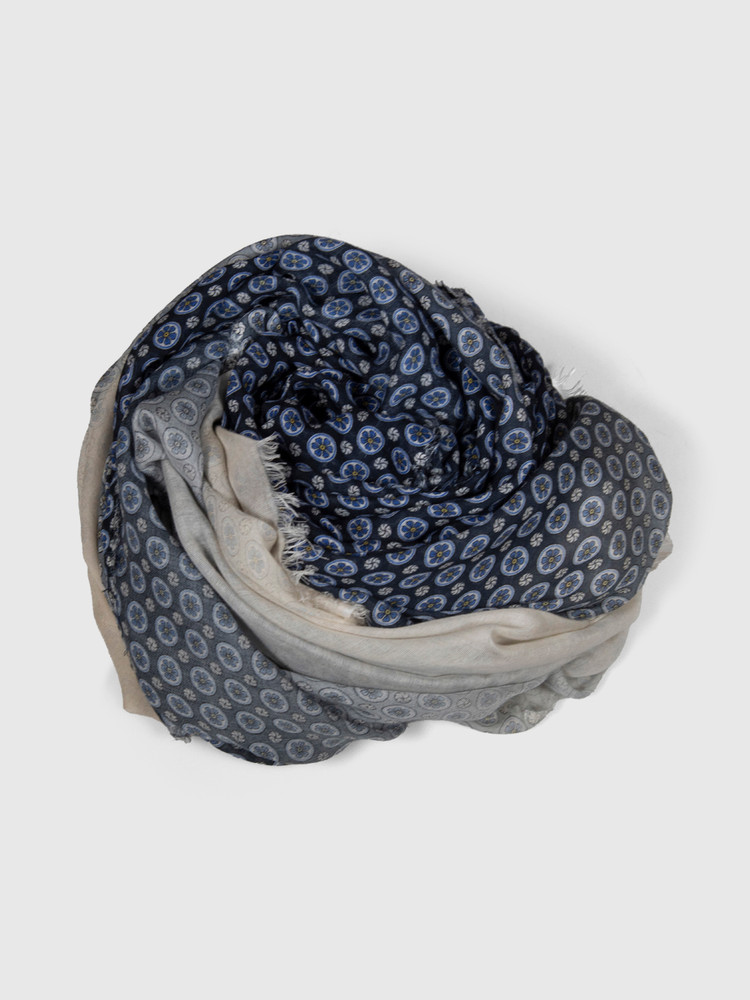 Stella McCartney Navy & White Ombré Floral Scarf